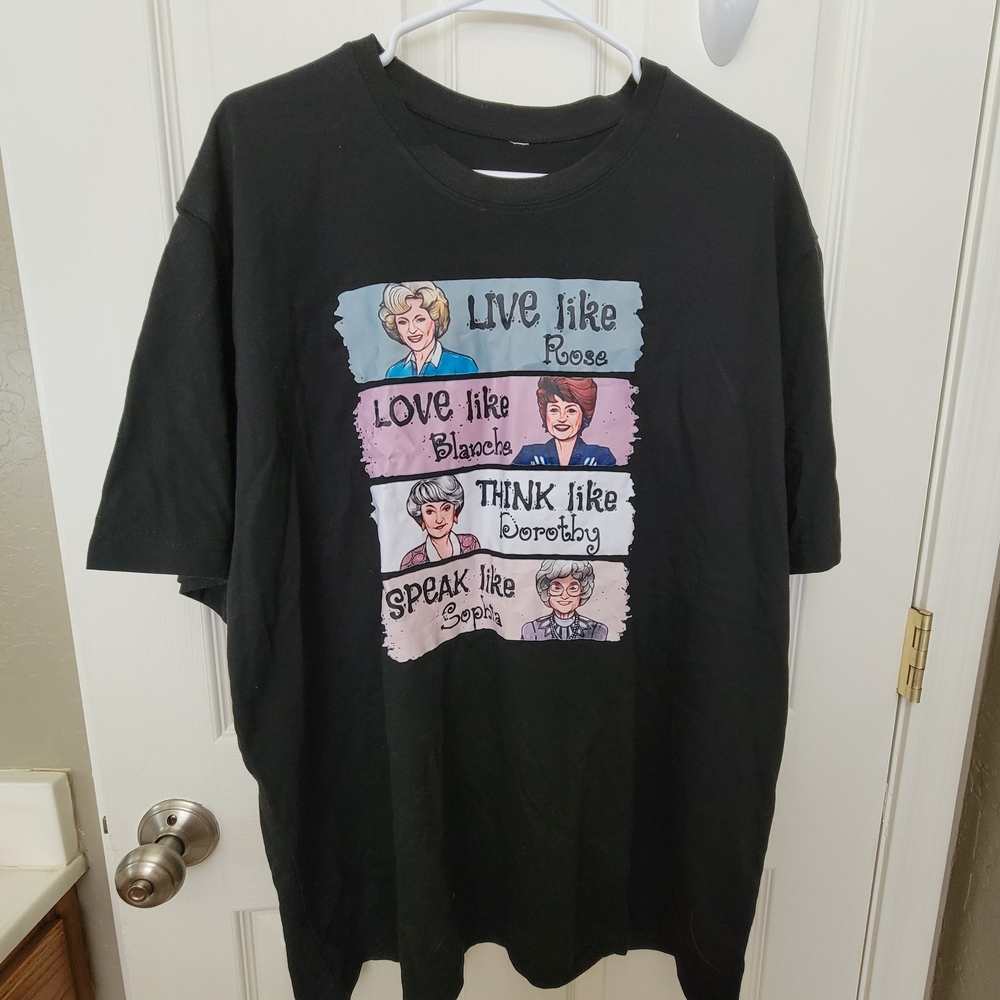 Black Graphic Women's Tee with Inspirational Golden Girls Design XXL